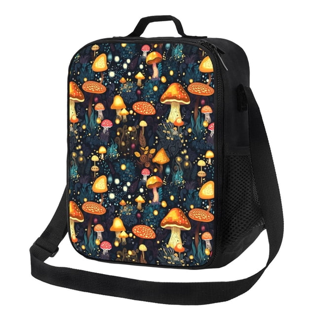 Fotbe Boîte à Lunch Colorée avec Plantes et Champignons, Sac à Lunch pour Hommes et Femmes, Grande Capacité, Sacs à Lunch Réutilisables, Sac à Lunch Isolé, Glacière