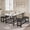 White marble, variant on Anoncndin 63" Extendable Dining Table Set For 4-6, Kitchen Table With 2 Upholstered Benches, Space-Saving,Kitchen Table With Bench,Small Dining Table For Small Space,Dinner Room Table Set For 6