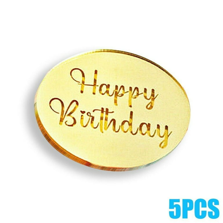 Acrylic Golden Happy Birthday Cake Topper Tag - Propsicle