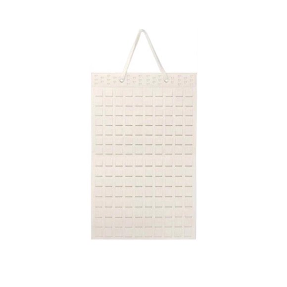tssuouriy Sac Suspendu Organisateur en Feutre Support Mural pour Boucles d'Oreilles Cintre en Matériau Pochette à Bijoux Présentoir Rangement pour Femmes Design Compact Blanc Crème