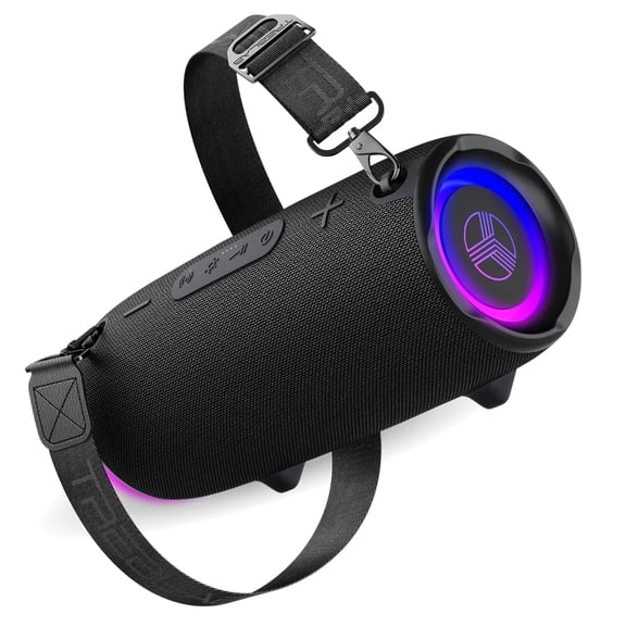 TREBLAB HD-MAX Bluetooth Portable Outdoor Speaker, Waterproof, Black