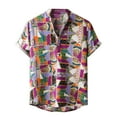 thumbnail image 2 of Palato Mens T Shirts,Men Hawaiian Short Sleeve Beach Shirt Printed Summer Casual Button Down Shirts, 2 of 9