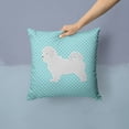 thumbnail image 2 of Maltese Checkerboard Blue Fabric Decorative Pillow, 2 of 4