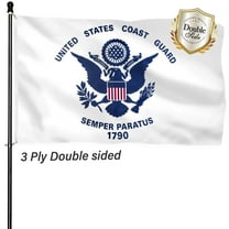 DANF Military Flag for Coast Guard Double Sided 3x5ft outdoor 3ply Heavy Duty Polyester Banner