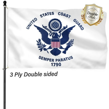DANF Military Flag for Coast Guard Double Sided 3x5ft outdoor 3ply Heavy Duty Polyester Banner