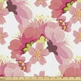 thumbnail image 1 of Floral Upholstery Fabric by the Yard, Digitally Generated Flourishing Cherry Blossom Bud Silhouettes in Warm Colors, Decorative Fabric for DIY and Home Accents, Coral and Pink by Ambesonne, 1 of 5