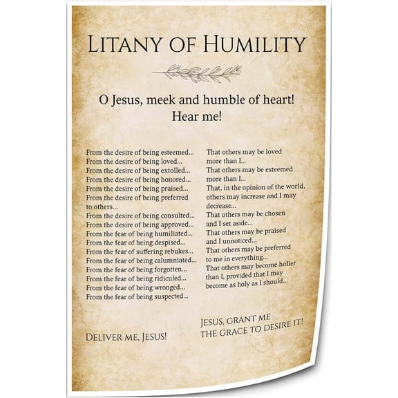 Litany of Humility Prayer Wall Art Humility Prayer Poster Christian Religious Quote Posters Art Prints Wall Decoration Modern Oil Painting