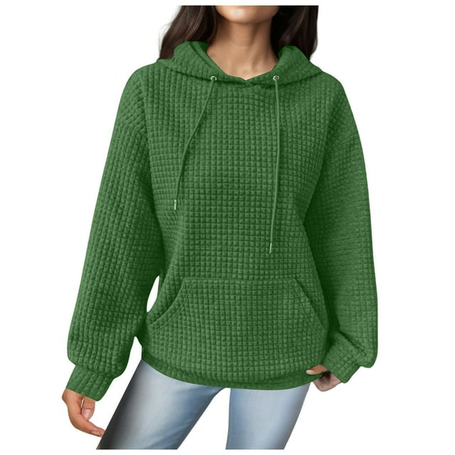 WEAIXIMIUNG Chandails en Molleton pour Femmes Sans Capuche avec Graphiques Mode Décontractée Couleur Unie Pull Ample à Manches Longues Patchwork