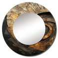 thumbnail image 2 of Designart "Timeless Turn in Gold and Black I" Abstract Spirals Rund Mirror For Wall Decor - Large Gold Round Print Mirror - Round Modern Mirror - Wall Mounted Round Large Mirror - 36" x 36", 2 of 6
