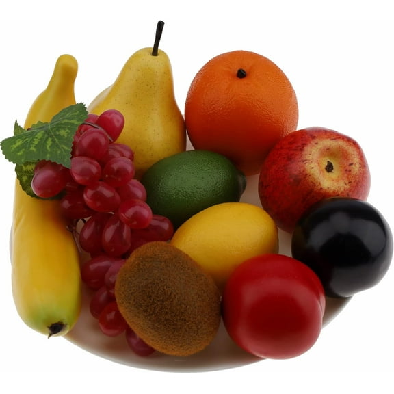 Realistic Artificial Decorative Fruit Fake Apple Orange Pear Lemon Banana Brin Grpae Home Kitchen Toy Model