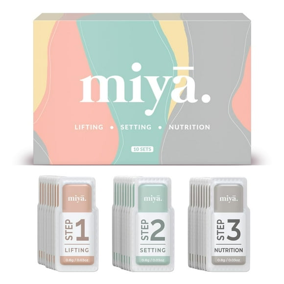 MIYA LASH 2 in 1 Brow Lamination & Lash Lift Lotion Set | Sachet Refill for Lash Lift Kit & Eyebrow Perm | Fast Acting 3-Step Lifting, Setting Lotion