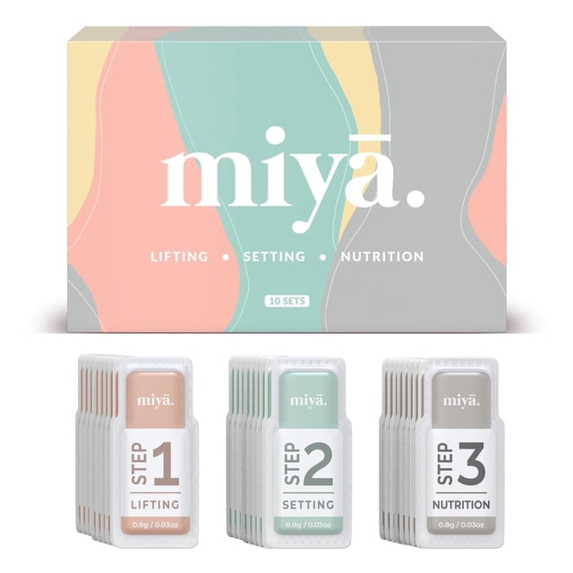 MIYA LASH 2 in 1 Brow Lamination & Lash Lift Lotion Set | Sachet Refill for Lash Lift Kit & Eyebrow Perm | Fast Acting 3-Step Lifting, Setting Lotion