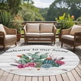thumbnail image 5 of Round Area Rug 6ft,Summer Tropical Cactus Flower Washable Carpet Non-Slip Runner Accent Rugs Indoor Floor Mat for Bedroom Living Room Decor,Country Botanical Wood Plank, 5 of 9