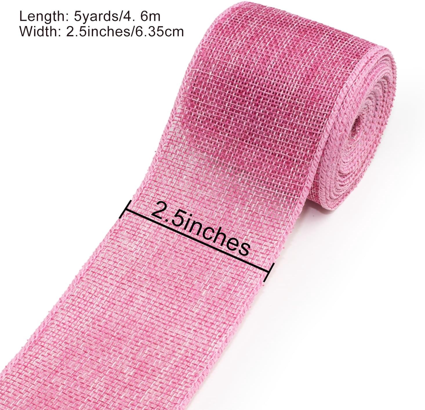 NANAHuang Burlap Ribbon Wired Ribbon 2 Inch Wide Burlap Wired Ribbon 6 Rolls 30 Yards Solid Fabric Metal Wire Edge Ribbon for Crafts Gift Wrapping Wreaths Bows Making E Decorations