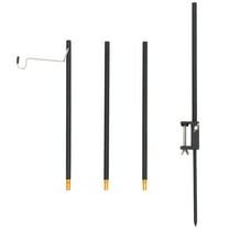 FOMIYES  Camping Lantern Stand Portable Lamp Holder Lanterns for outside Torch Lights Black