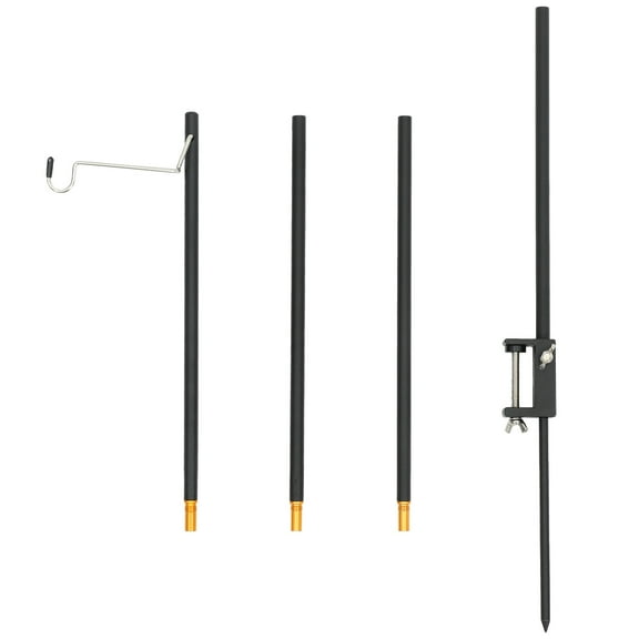 FOMIYES  Camping Lantern Stand Portable Lamp Holder Lanterns for outside Torch Lights Black