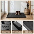 thumbnail image 2 of SIXHOME Heavy Duty Rubber Boot Tray Waterproof Non Slip Shoe Mat with Lip Durable Entryway Shoe Organizer Tray for Front Door Indoor Outdoor Muddy Shoes Storage 17“x47" Crosshatch Black, 2 of 8