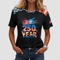 thumbnail image 2 of vigerkar 4th of July Shirts Women American Flag Patriotic Shirts USA Star Stripes Graphic T Shirt Short Sleeve Summer Tees (Navy, S), 2 of 6