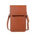 thumbnail image 1 of Small Cell Phone Shoulder Bag for Women, PU Leather Handbag with Credit Card Slots (Brown), 1 of 5