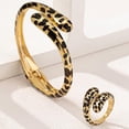 thumbnail image 3 of lanema Alloy Leopard Pattern Jewelry Set Adjustable Opening Bangle and Rings for Women Fashionable Animal Print Accessories, 3 of 8
