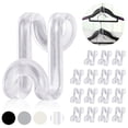 thumbnail image 1 of Mlici Ganchos para colgar que ahorran espacio, paquete de 60 ganchos conectores para perchas de ropa, perchas apilables transparentes con ganchos para organizador de armario (transparente), 1 of 5