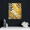 thumbnail image 5 of COMIO  Tropical Plant Canvas Wall Decor Gold Palm Leaf Picture Gold White and Gray Monstera Painting Artwork Modern Wall Art for Bathroom Bedroom Home Kitchen Ready to Hang, 5 of 5
