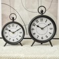 thumbnail image 4 of Vintage Non-Ticking Black Table Clock with Stand, Decorative Clock for Desk and Shelf, Rustic Farmhouse Style Mantel Timepiece, 4 of 8