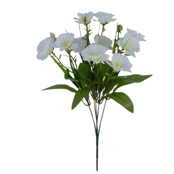 14.17 Inch Artificial Poppy Flower Bouquet, Faux Floral Stem for Wedding Home Party Indoor Arrangement Decor(White)
