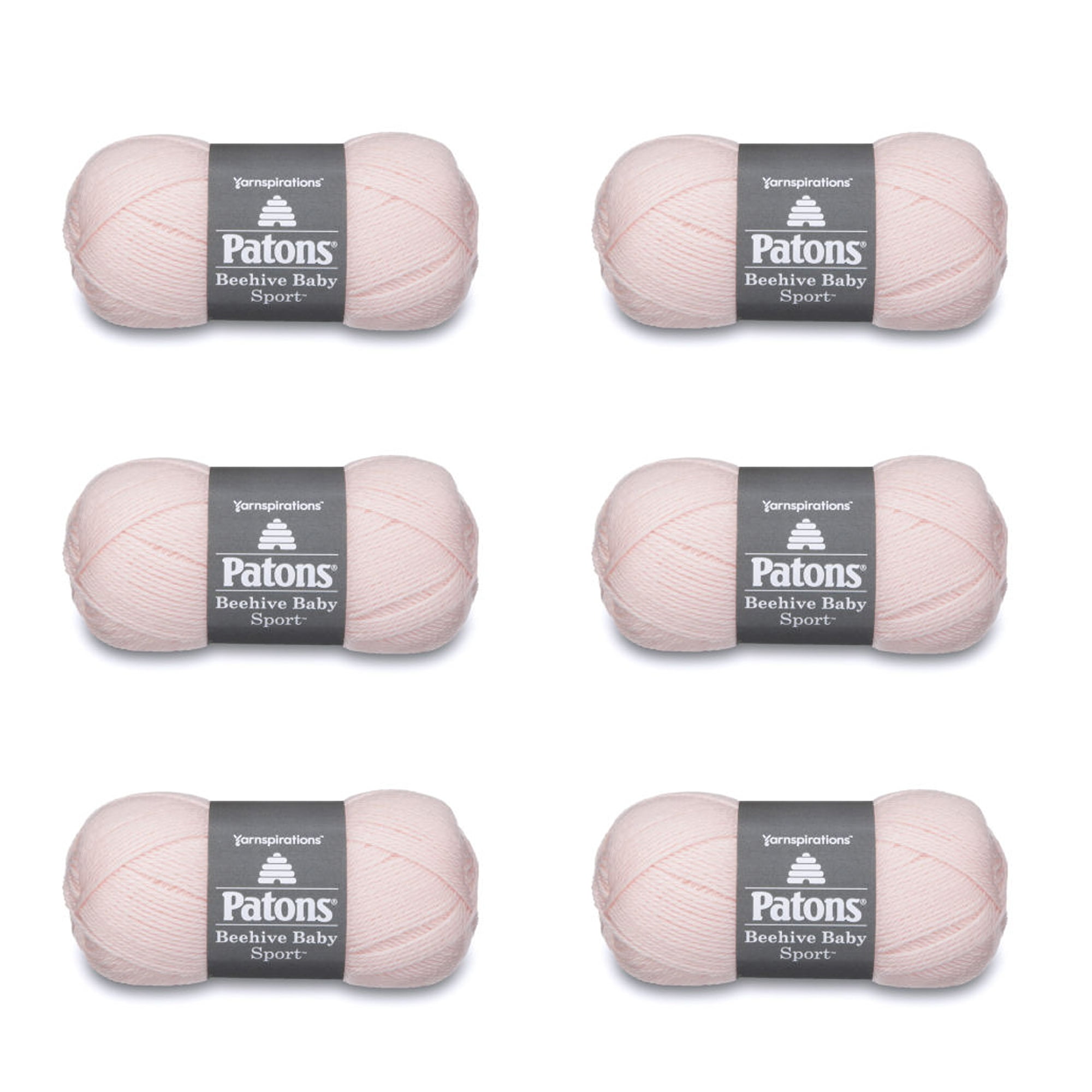 Patons Beehive Baby Sport Precious Pink Yarn 6 Pack of 3.5oz/100g