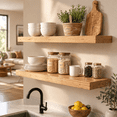 Floating Shelves For Wall 32"w X 9.3"d 1.5"h Rustic Solid Elm Wood Set ...