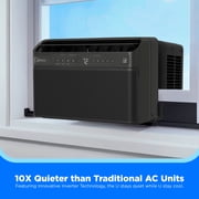 Midea 6,000 BTU Smart Window Air Conditioner, U-Shaped Inverter, Ultra Quiet, Wi-Fi, Remote, Easy Install, Energy Efficient, Cools 250 Sq Ft, Black