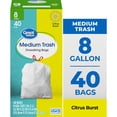 thumbnail image 2 of (6 pack) Great Value Citrus Burst 8-Gallon Medium Drawstring Trash Bags, 40 Count, 2 of 8