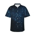 thumbnail image 2 of Goofa Blue Glitter Retro Hawaiian Shirt for Men, Unisex Summer Beach Casual Short Sleeve Button Down Shirts,Aloha Tropical Floral print shirt-3X-Large, 2 of 9