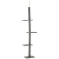 thumbnail image 1 of PawHut 100" Floor To Ceiling Cat Tree with 3 Perches, Grey, 1 of 10