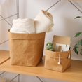 thumbnail image 2 of Storage Basket Kraft Paper Bag Washable Kraft Paper Bag Reusable Storage Box  Plant Storage Box, 2 of 7
