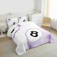 thumbnail image 3 of Feelyou Purple Ball Print Bedding Comforter Set for Kids, Watercolor Billiards Twin Comforter Sets, Kawaii Cartoon Reversible Bedding Set, Super Cozy Room Decor, 2-Piece, 3 of 8