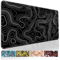 Topographic Map Gaming Mouse Pad for Desk,Desk Mat with 3mm Non-Slip Base,Large Mouse Pad Gaming Mousepad,Waterproof Mouse Mat Desk Pad with Seamed Edges,31.5x11.8In Mousepad for Gaming,Office,Home