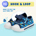 thumbnail image 3 of FUNCOO PLUS Toddler Kids Light Up Sneakers Boys Canvas Shoes, Ocean Shark, Size 1, 3 of 6