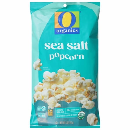 O O Organic Sea Salt Popcorn USDA Organic Non-GMO Project Verified Gluten Free 5 oz