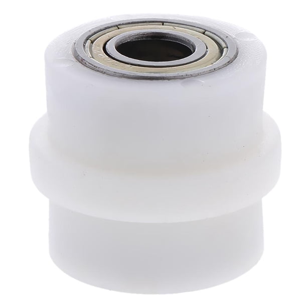 Tensor de rueda de cadena para motocicleta, polea deslizante de rodillo sucio (azul) Blanco