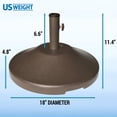 thumbnail image 2 of US Weight Premium Fillable 18" Inch. Bronze Umbrella Base for Patio Table - Heavy Duty Adjustable Umbrella Stand with Stainless Steel Stem for Outdoor Patio Umbrellas, 2 of 7