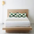 thumbnail image 6 of Yayeee Pillowcase King Size Set of 2 Satin Wrinkle Resistant Pillow Case, Green and White Plaid Pattern, 6 of 7