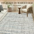 thumbnail image 3 of FairOnly 8'x10' Linen Machine Washable Area Rugs for Kitchen Family Room Low Pile Stain-Resistant Rugs Blue and Grey Carpet, 3 of 7