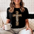 thumbnail image 4 of Love in Faith | Faith Cross Short Sleeve | Black Leopard | Christian T-Shirts for Women | Faith Based Apparel |Christian Gifts, 4 of 7