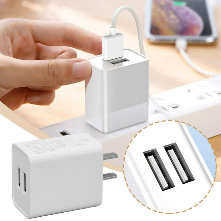 EU Plug Dual Double USB Port Mobile Phone Charger Wall AC Power Charger Home Tra - Foto 10