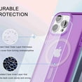 thumbnail image 7 of ELEHOLD Full Body Magnetic Case for iPhone 15 Pro,Built-in Front Screen Protector 360 Protection Compatible with Mag Safe Transparent Clear Shockproof Cover for iPhone 15 Pro,Darkpurple, 7 of 7