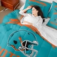 thumbnail image 4 of jejeloiu Football Game Gaming 7-Piece Bedding Comforter Set,Cyan Rugby Helmet King Bedding Sets For Ball Lover Reversible, 4 of 8