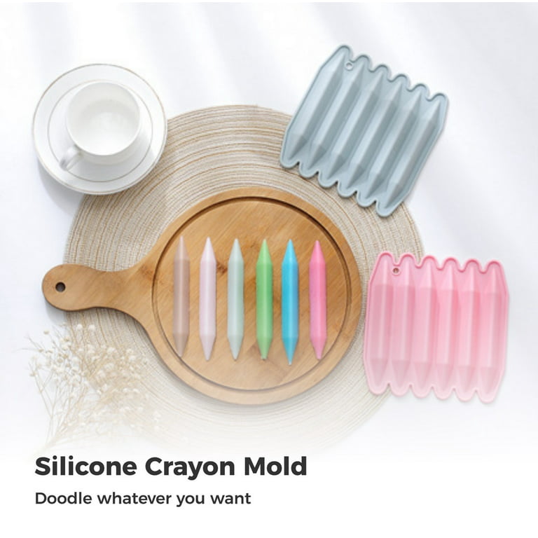 Peaoy Crayon Molds Silicone, 2pcs Recycling Crayon Molds, Double-Tipped Crayon Mould, Durable Oven Safe Food-grade Silicone Crayon Molds for Crayon