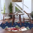 thumbnail image 4 of Round Area Rugs Collection 7 Ft, Navy Blue Christmas Non-Slip Residential Carpet, Snowman Xmas Truck Balls Tree Indoor Crawling Mats Runner Rugs for Living Room/Dining Room/Bedroom, 4 of 8