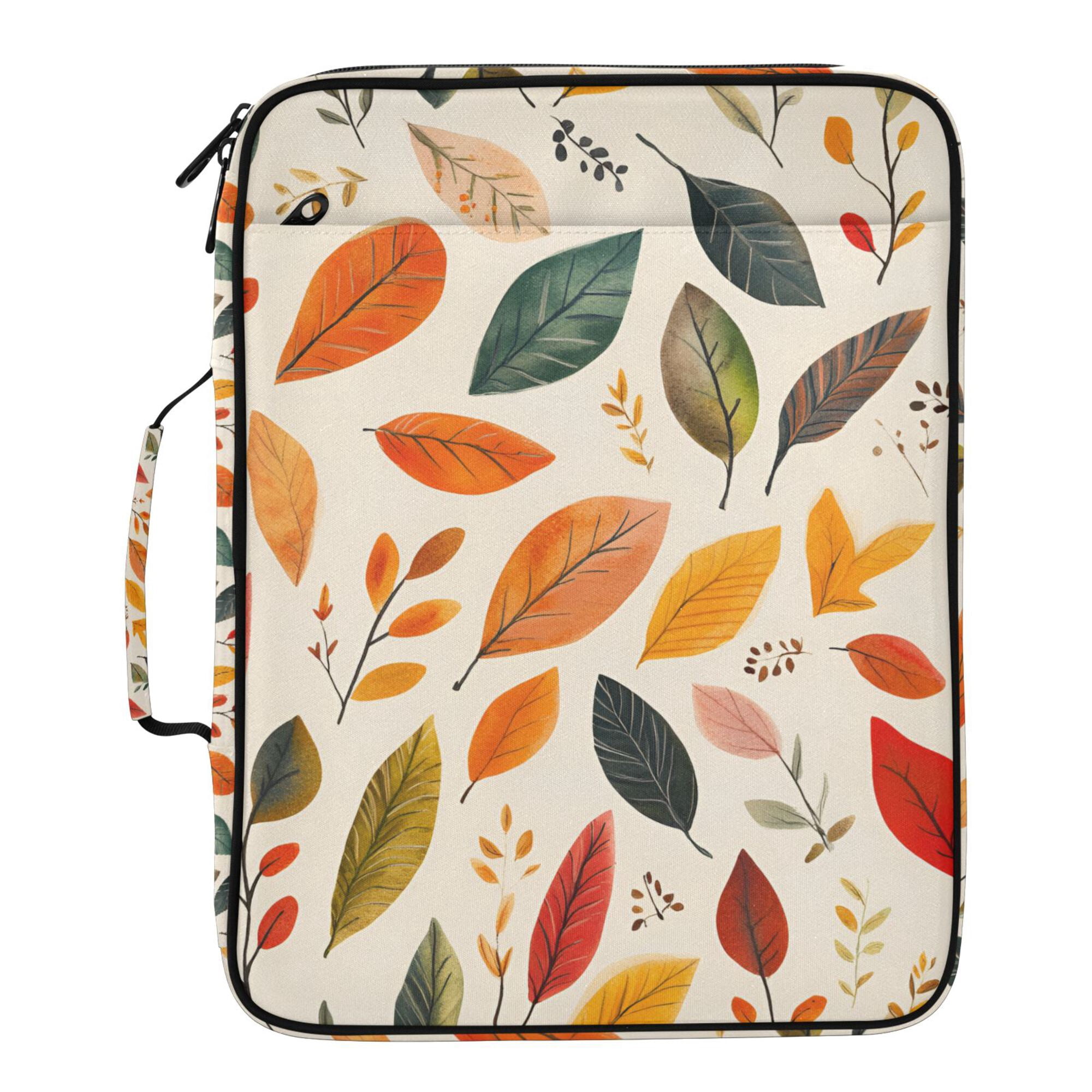 FORMRS Accordion File Folder A4 Size 7-Pocket Expanding Document Organizer Bag with 3 Ring Binder, Colorful Leaves